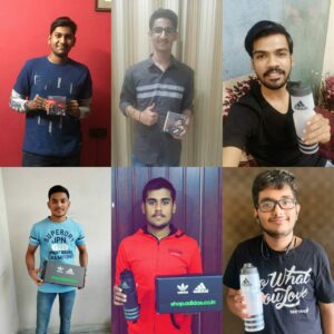 IISM students received Adidas water bottles and Boat earpods