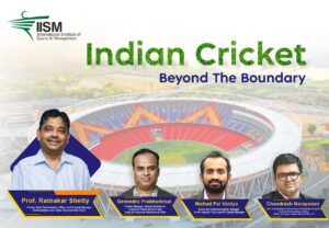 BCCI, IPL & ICC Members with Cricket stadium in the background.